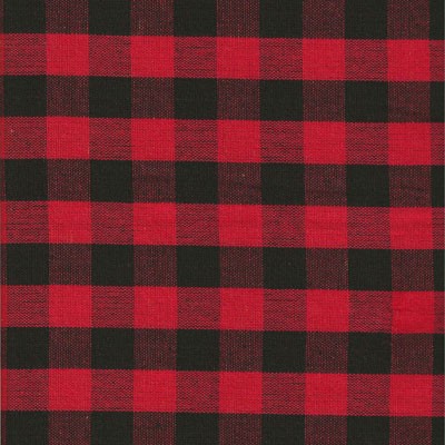 Homespun Fabric - Buffalo Check - Black/Red - by the yard